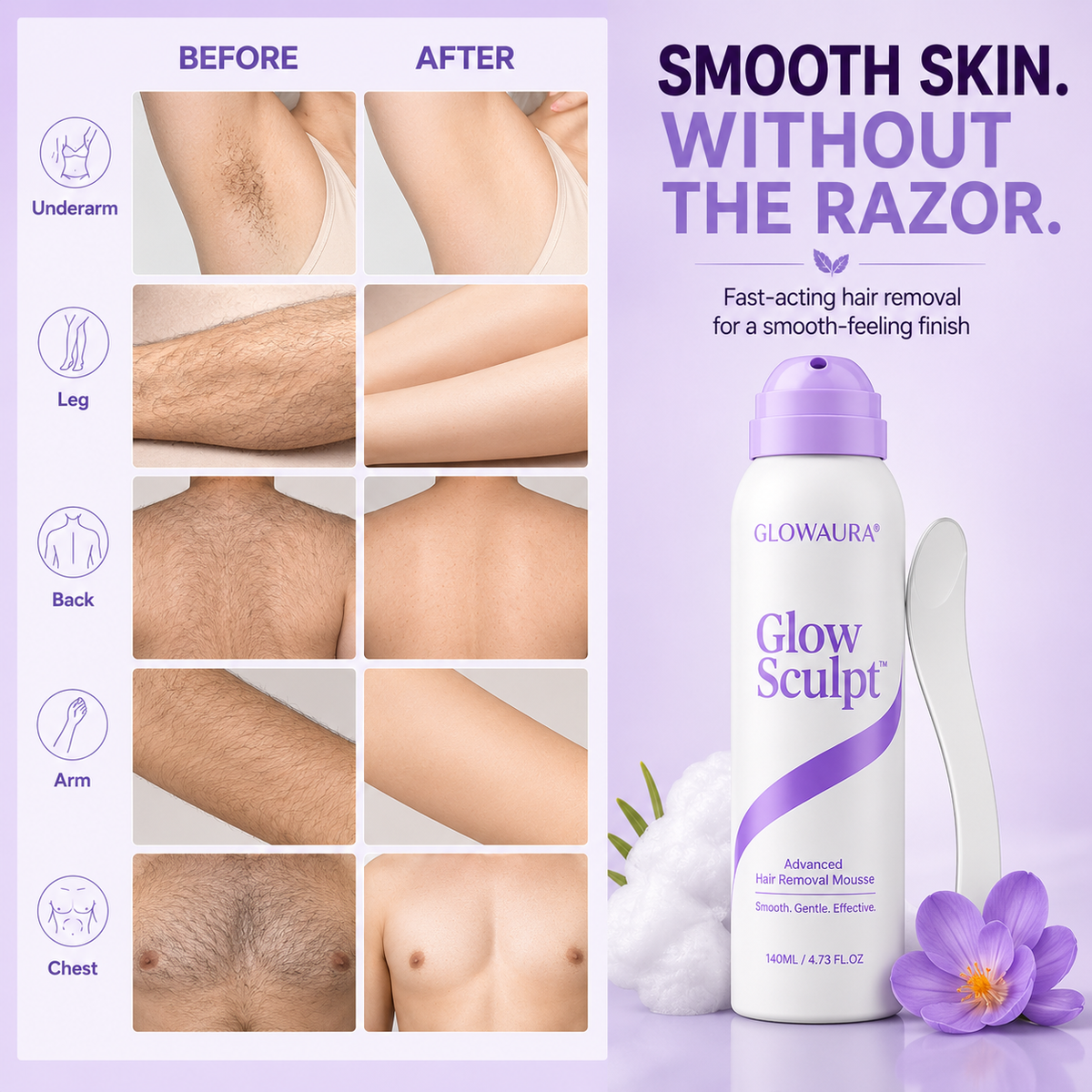 GlowSculpt - Advanced Hair Removal Mousse