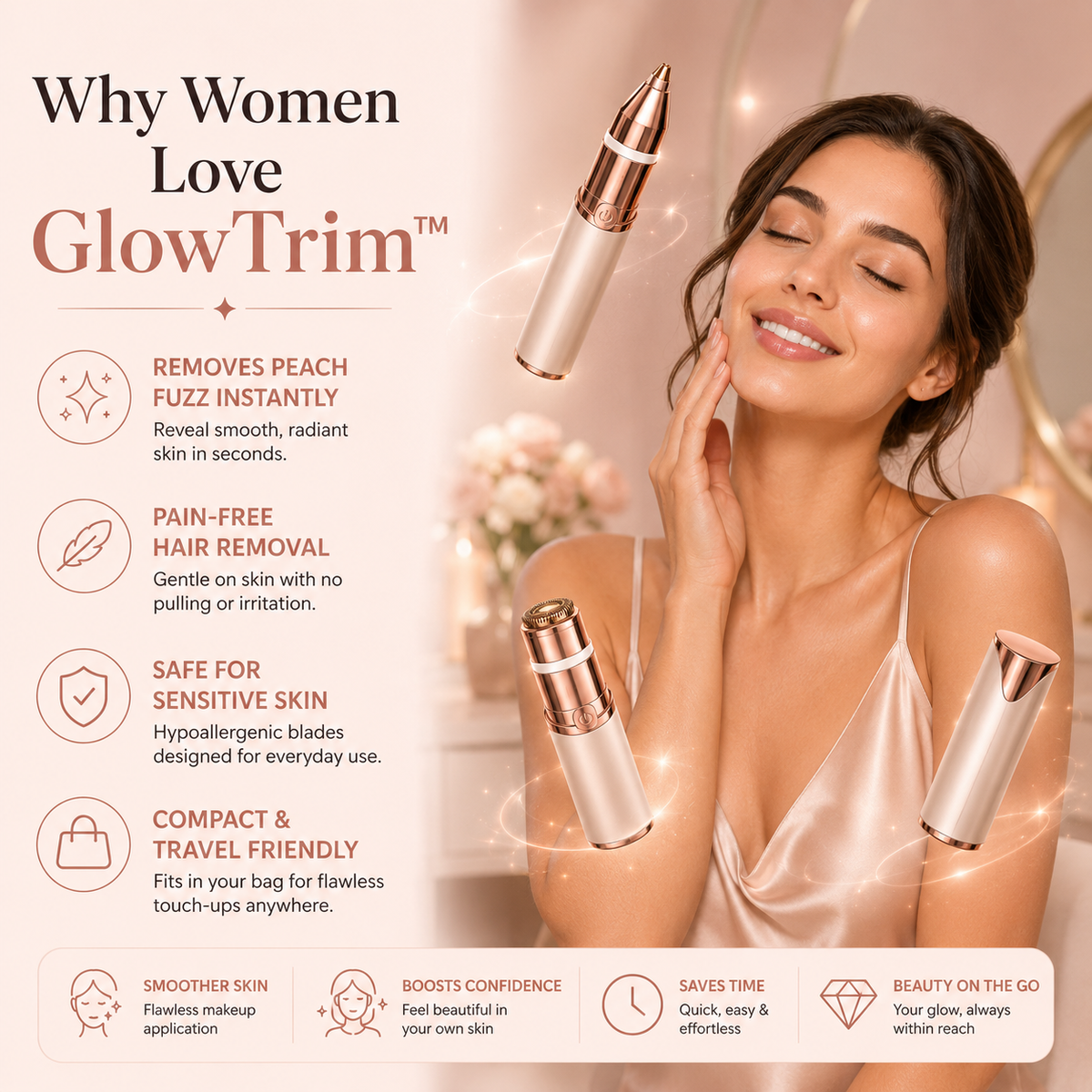 GlowTrim – 2-in-1 Eyebrow & Facial Hair Trimmer
