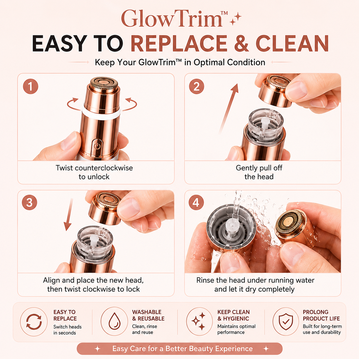 GlowTrim – 2-in-1 Eyebrow & Facial Hair Trimmer