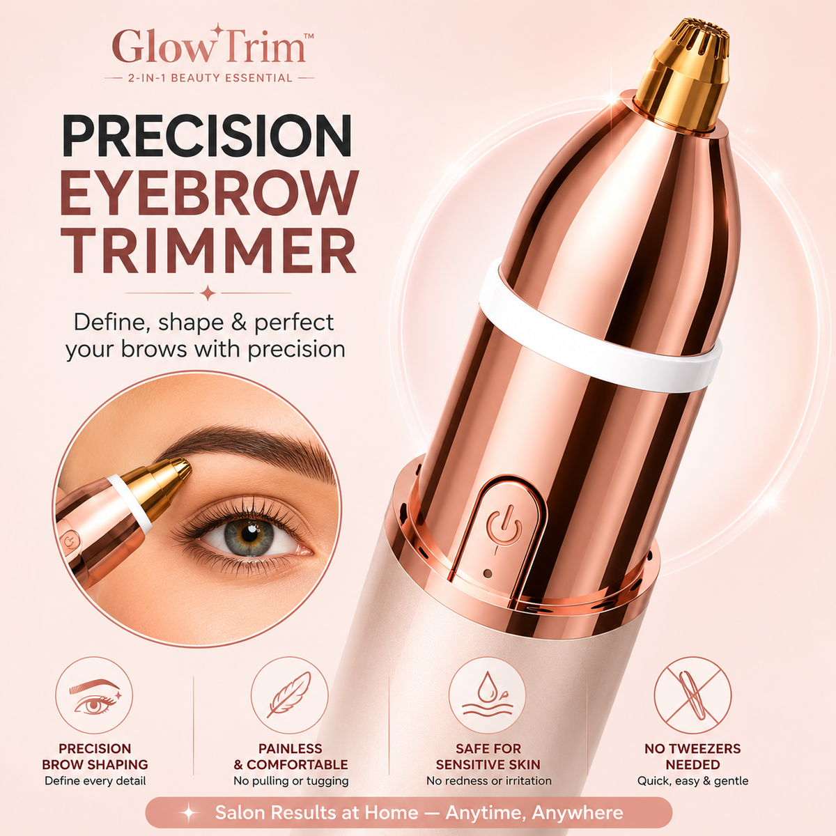 GlowTrim – 2-in-1 Eyebrow & Facial Hair Trimmer
