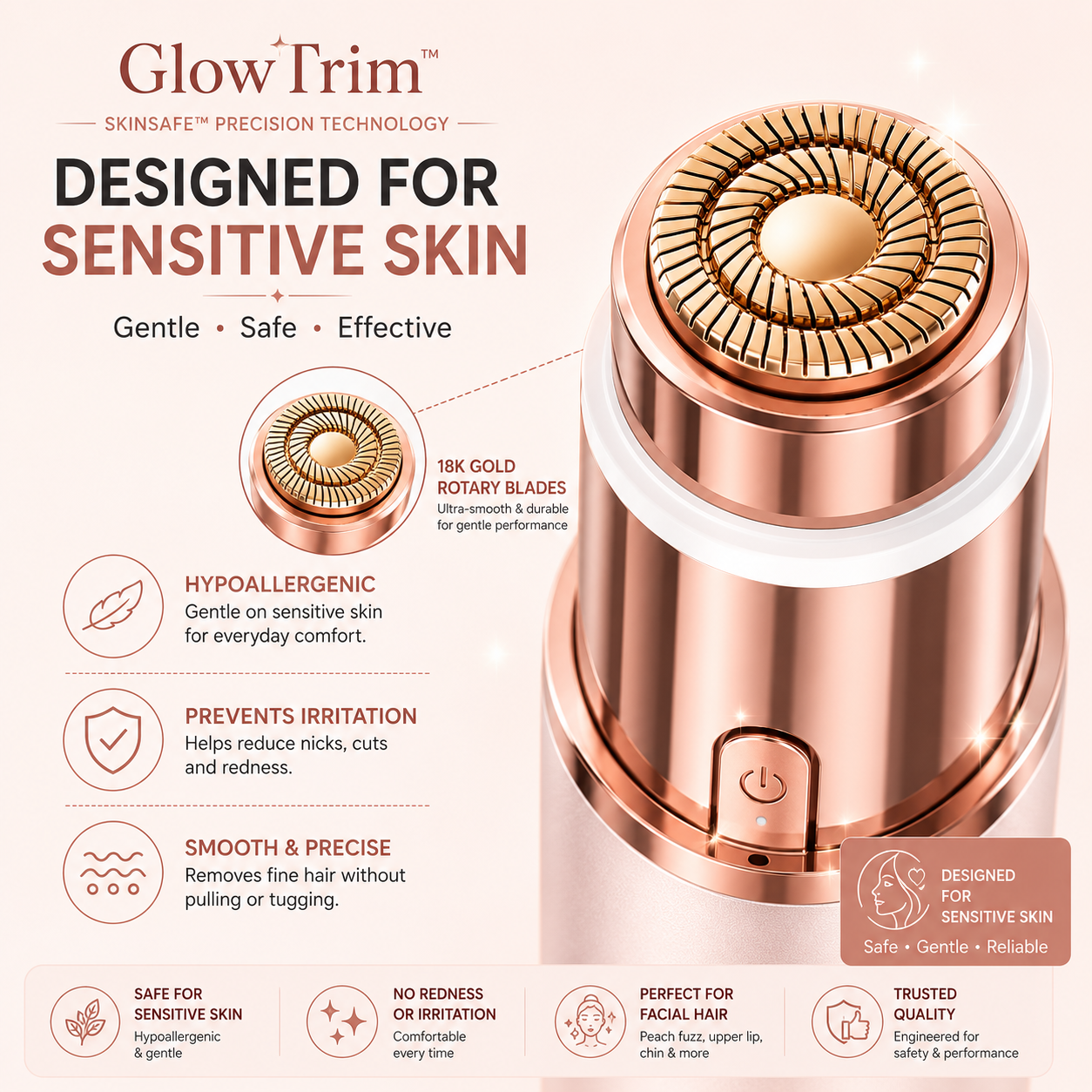 GlowTrim – 2-in-1 Eyebrow & Facial Hair Trimmer