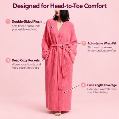 Velora™ - Double-Sided Plush Wrap Robe