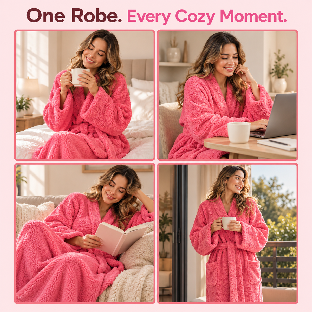 Velora™ - Double-Sided Plush Wrap Robe